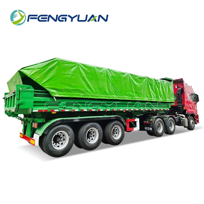2 Axle 60 Tons rear Dumping Truck semi Trailer For Transporting Grain