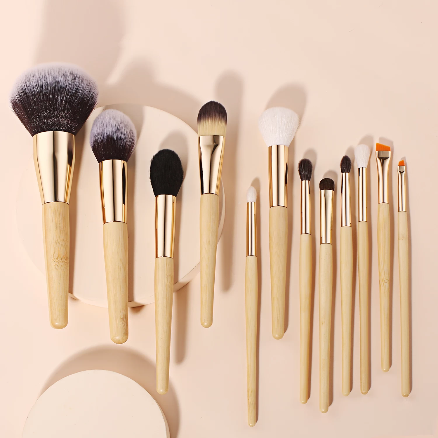 bamboo 12pcs makeup brush set custom wholesale