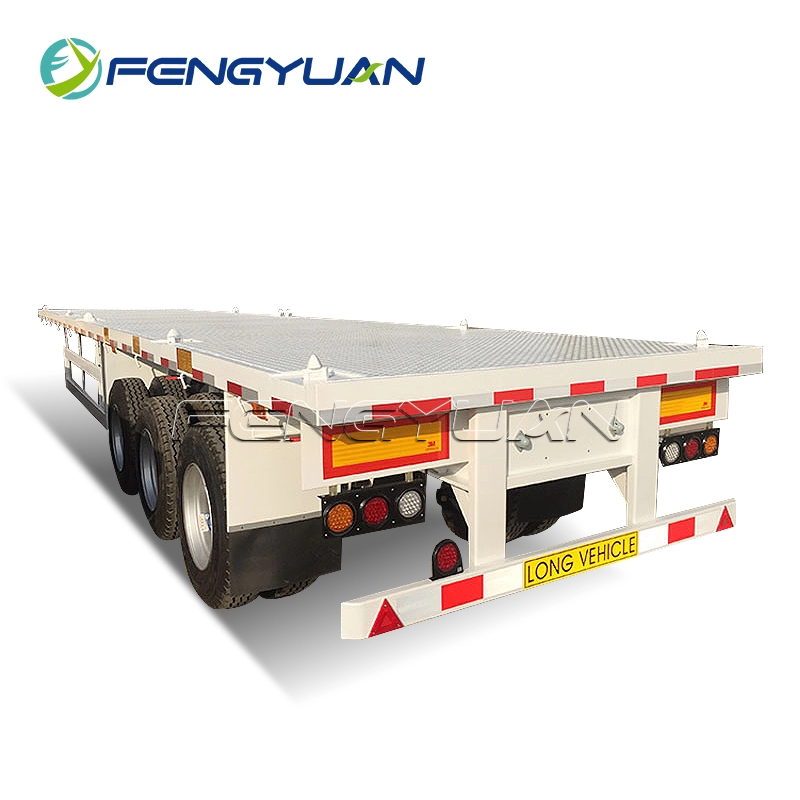 Low Price High Quality 12M Tri axle 40Ft Flatbed Truck Semi Trailer