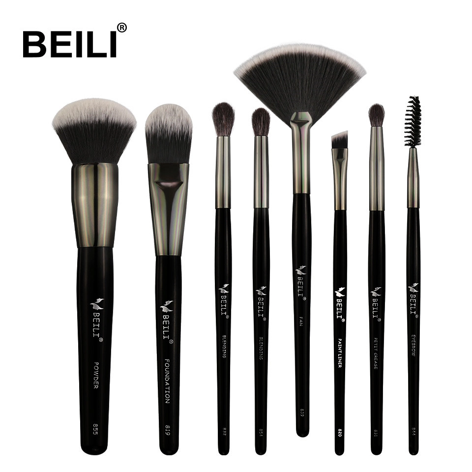 BEILI 8pcs high quality makeup brush set private