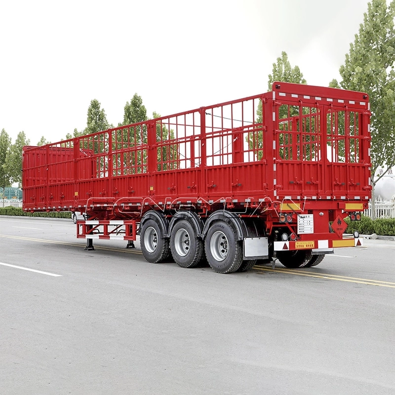 Tri Axles Bulk cargo transport 600mm stake fence semi trailer