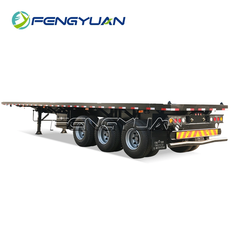 3 Axle 40 ft flatbed container transportation trailers with twist locks