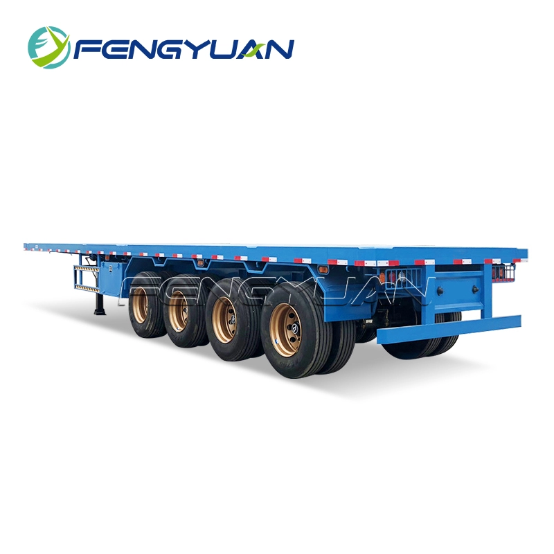 4 axles 20ft 40ft 45ft Container transport Flatbed Semi truck trailer