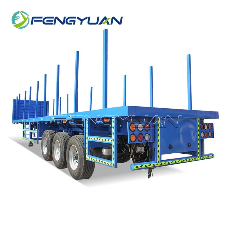 12m 3 axles 40ft Container Chassis Flat bed Semi Trailer
