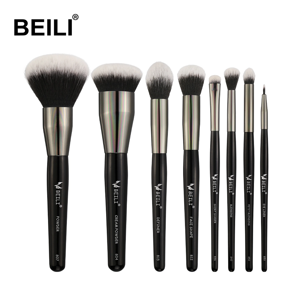 BEILI 8pcs vegan synthetic hair makeup brush set