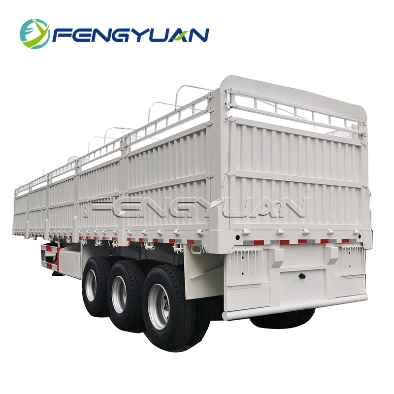 60 Ton Sheep Chicken Cargo Goods Transport High Wall Fence Semi Trailer
