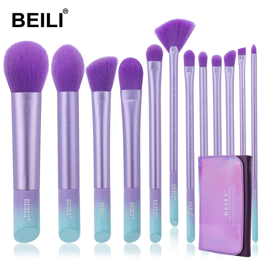 purple private label brushes makeup brush set