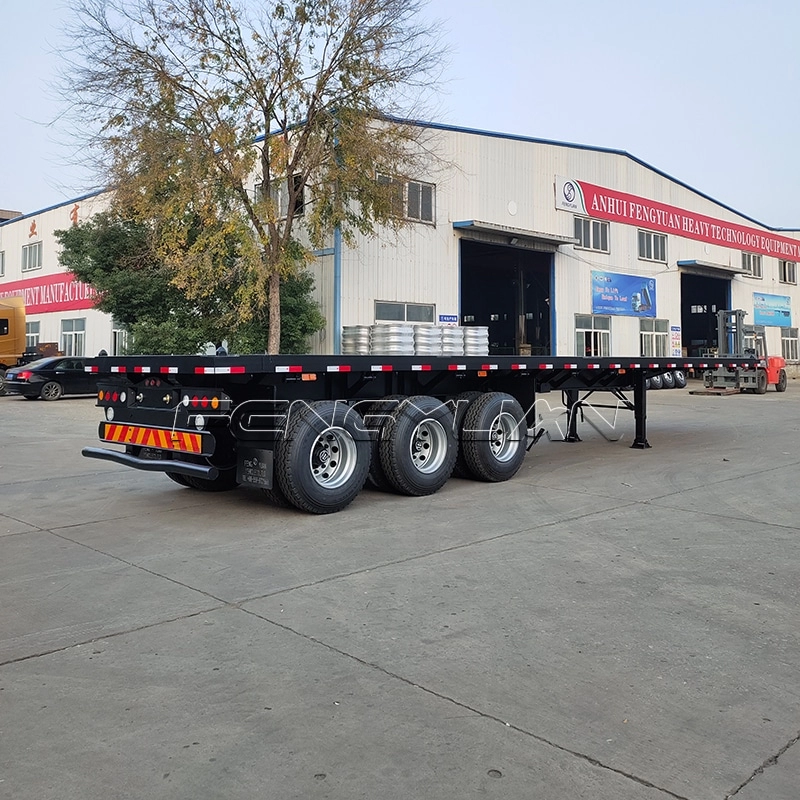 Customized 40ft 3 axles Container Semi Trailer Flatbed Semi Truck trailer