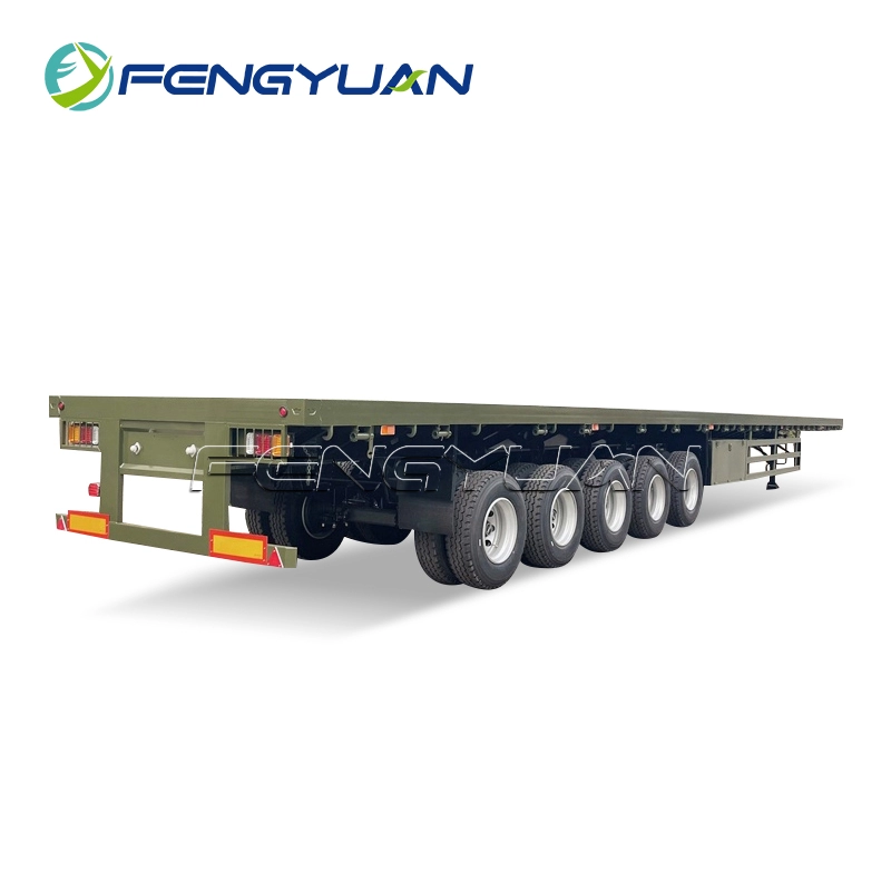 5 axle 80T 40ft container transport flatbed semi trailer
