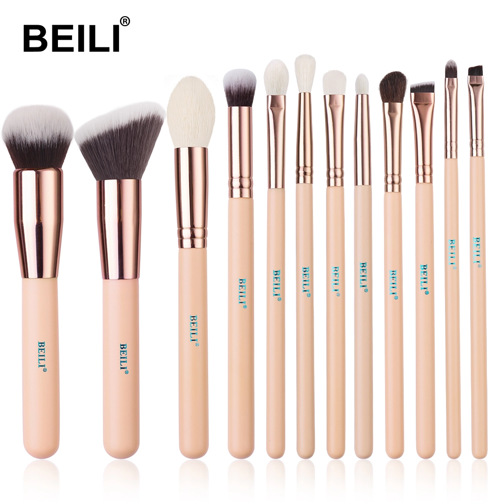 cosmetic pink makeup brushes set