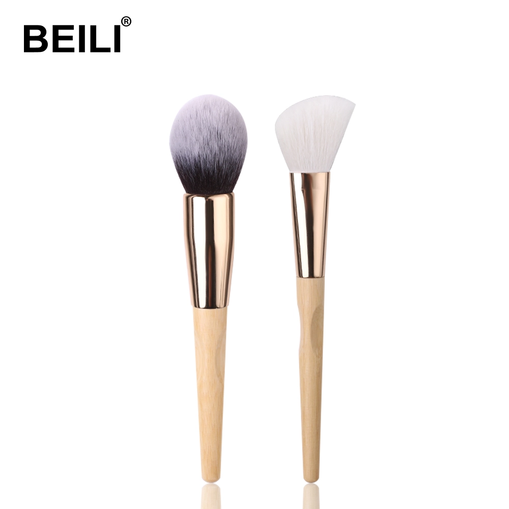 Amazon Bamboo Makeup Brushes Custom Logo Natural Bamboo Handle Makeup Brushes Set