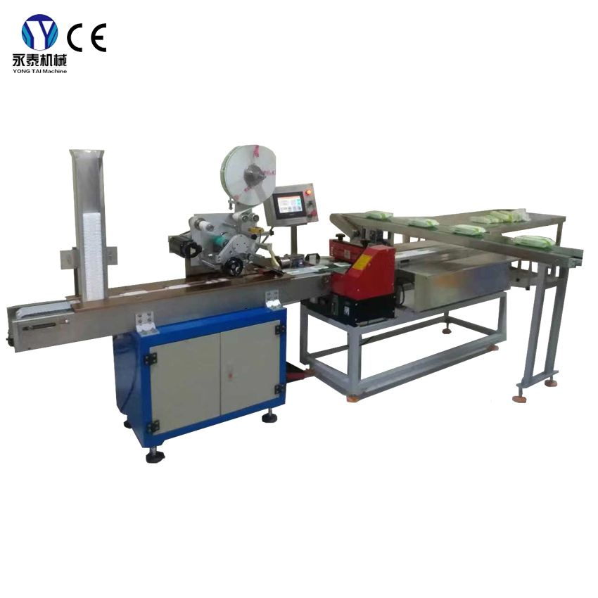 Automatic hot melt gluing labeling machine production line of wet wipes