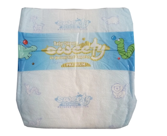 Breathable Clothlike Backsheet Fluff Pulp Printed Baby Diapers