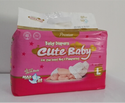 Cottony Soft Topsheet HoopLoop Leg Cuff Baby Diapers