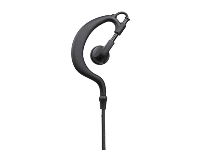 EM-2027AN 1 Wire Ear Hook earpiece w/ Braided Fiber Cloth inline PTT/Mic