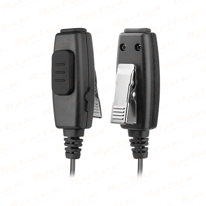 EM-3219 D-shape earhook security earpiece earphone with lapel microphone ptt