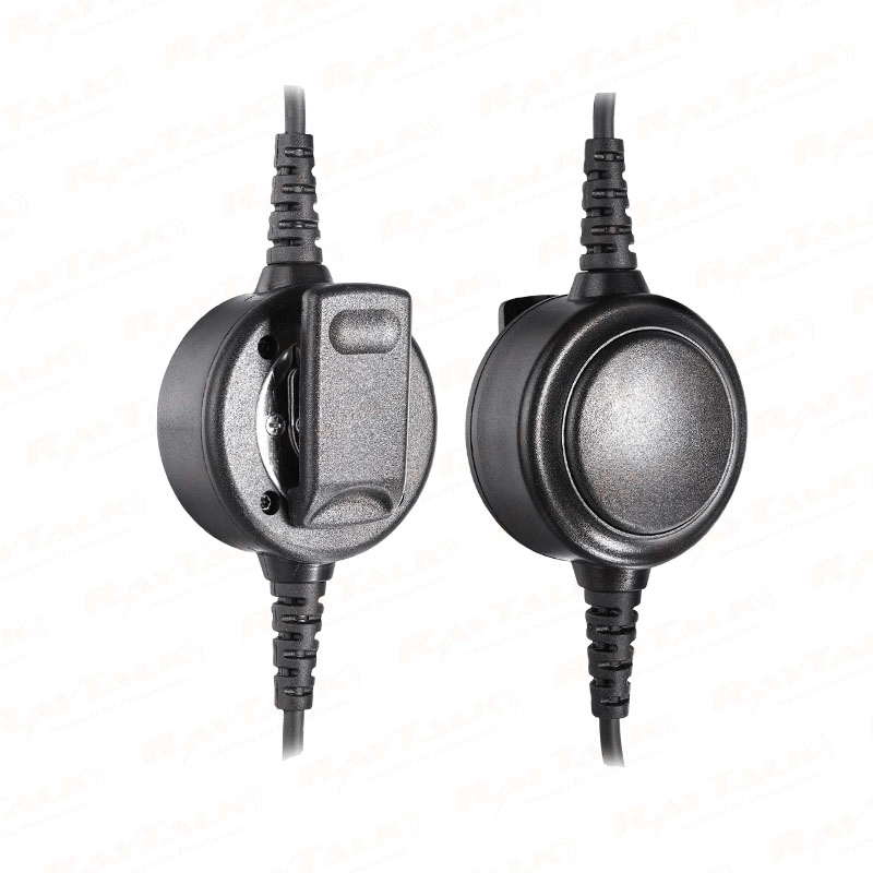 EM-440250 1 Wire Transparent Acoustic Tube Earpiece Headset with Big PTT for 2 way Radio