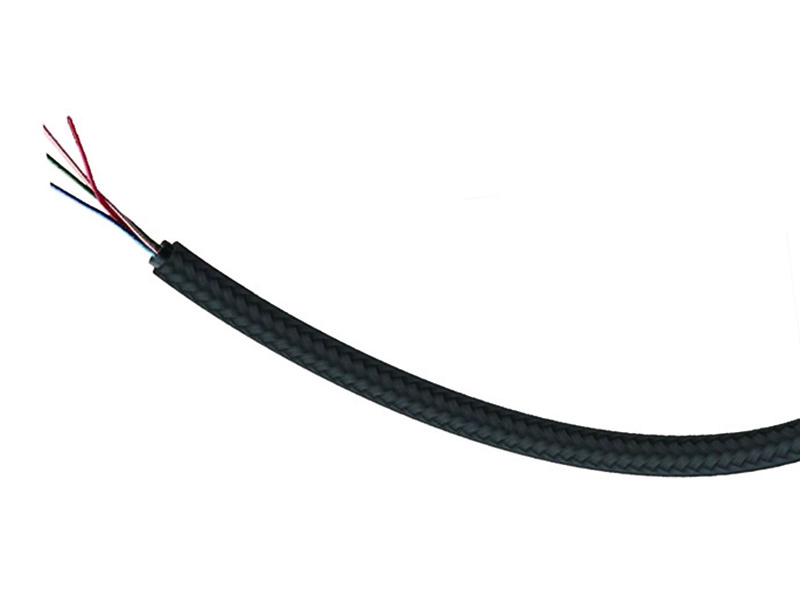 EM-3327N Braided Fiber Cloth 1 Wire Swivel earpiece with inline PTT/Mic for radio