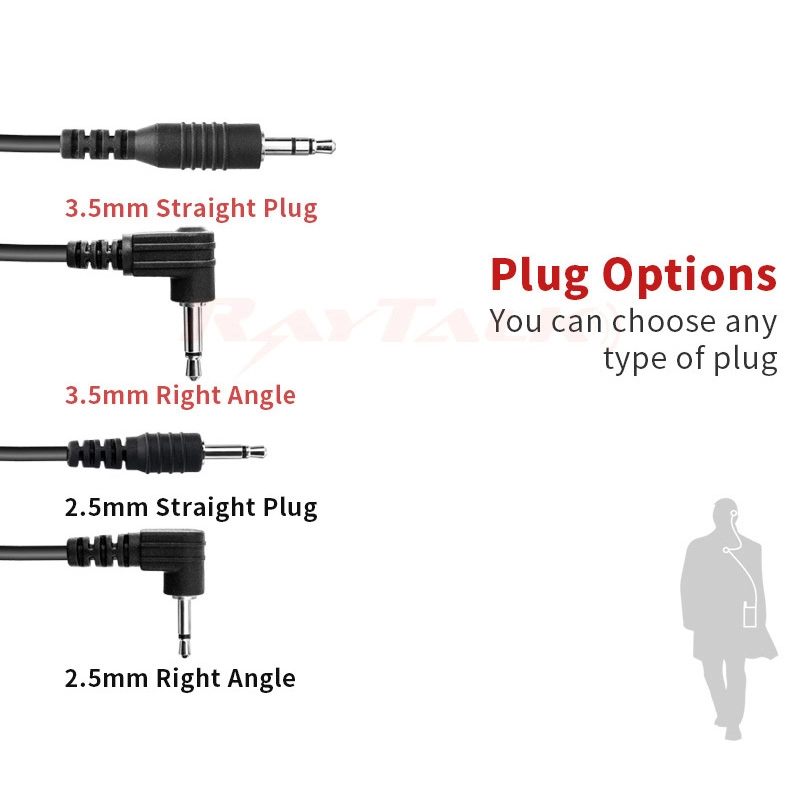 E-33C 3.5mm or 2.5mm plug C-Ring swivel ear hook Listen Only Earpiece