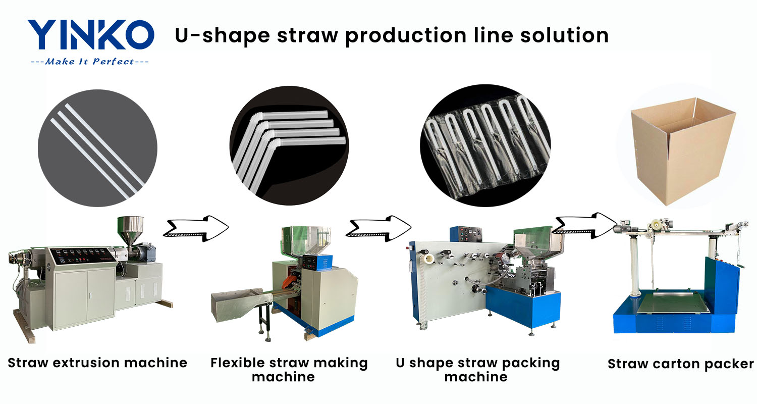 u shape straw production line