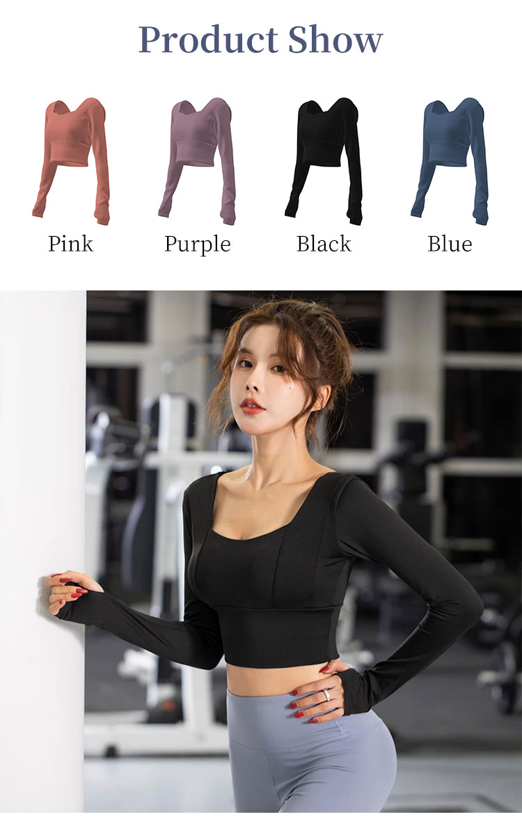 Padded Long Sleeve Workout Yoga Tops