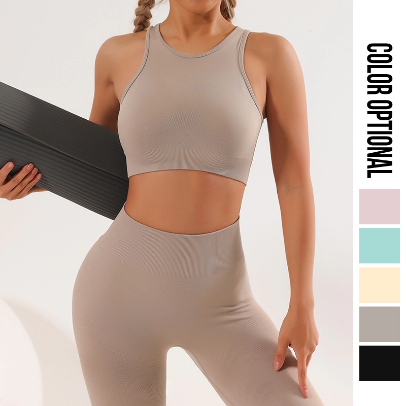 Custom Logo Fitness Wear Yoga Apparels Women Outdoor Seamless Gym Wear Sets Blank Sport Yoga Bra