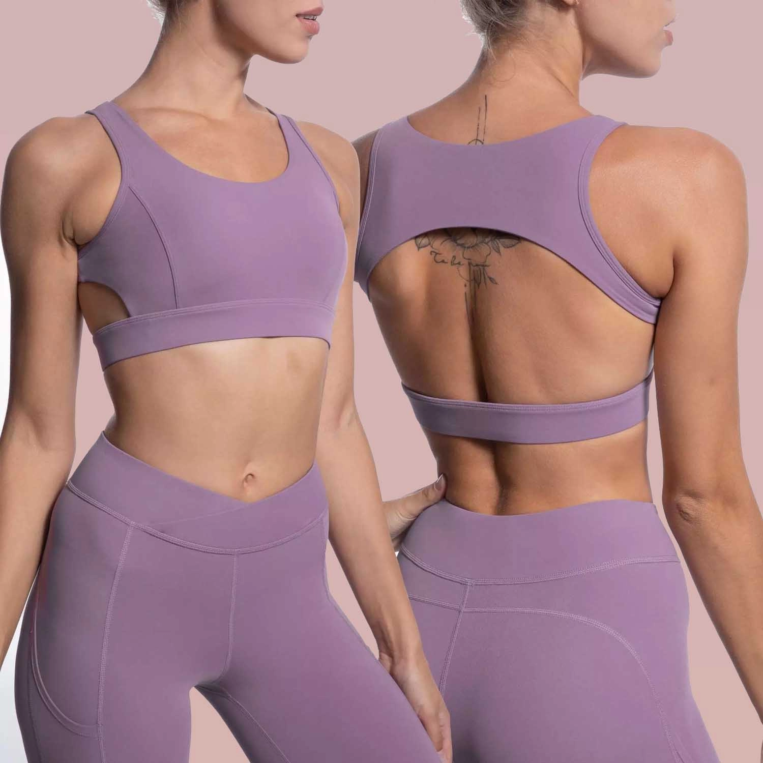 Recycled Fabric Sportswear Sustainable Yoga Elasticity Sport Wear Logo Yoga Activewear Set Wholesale