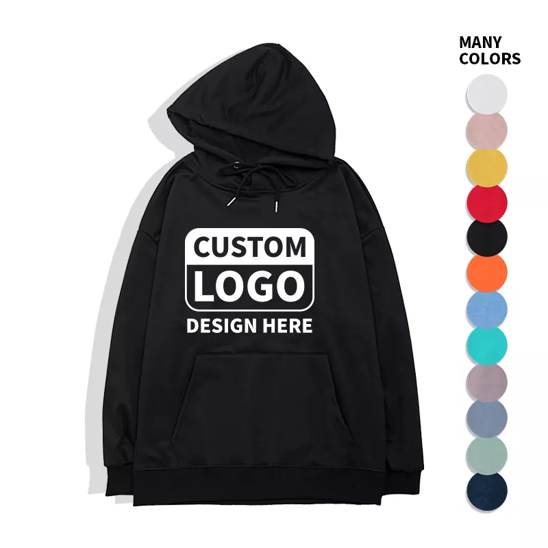 Custom 260 Gsm 100% Cotton Fabric Mens Hoodies Customize Blank Casual Oversized Hoodie Printing Embroidery Logo For Unisex
