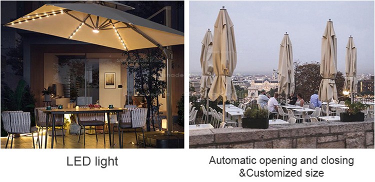 large outdoor patio umbrella with led