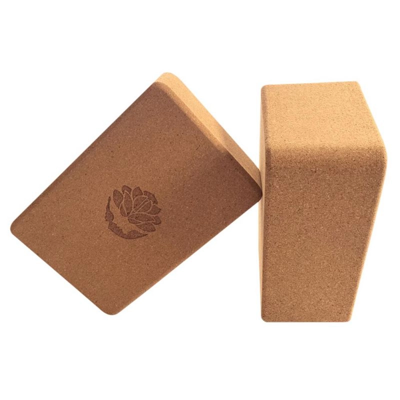 Wholesale custom logo printing eco-friendly natural cork yoga blocks/bricks