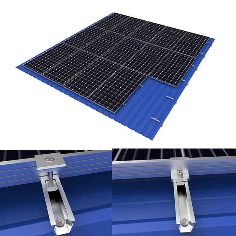 Railless Trapezoidal Metal Roof Solar Mounting