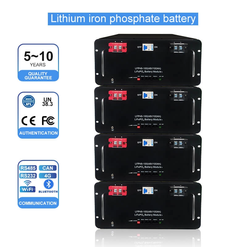 Home energy storage lithium battery pack LiFePO4 100Ah 48V for backup power