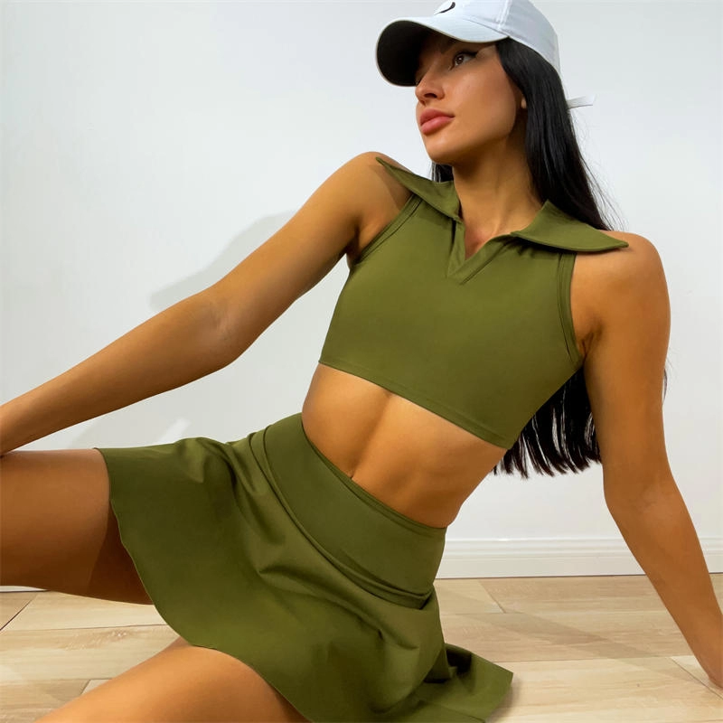Breathable Quick Dry Custom Logo Fitness Yoga Wear Gym Workout Golf  Skirt Women Sports Tennis Skirt
