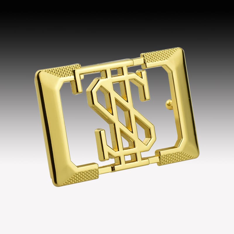 Custom Metal Gold Letters Gold Mans Belt Buckle