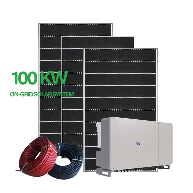 FOTOVO On-Grid solar System with 100kw 110kw 136kw rated power 450w solar pv panel and Three Phase On-Grid Solar Inverter