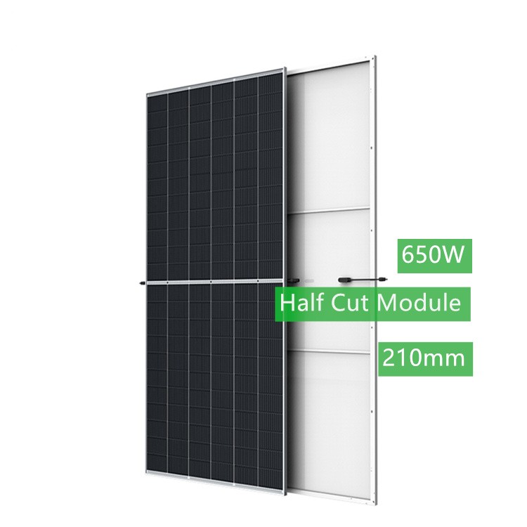 FOTOVO 650W mono-facial single glass Monocrystalline half-cut cell Solar Panels with High power output