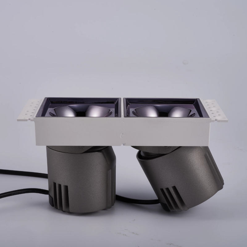 Adjustable Rectangle Led Downlights Trimless Double Lamp For Office Lighting
