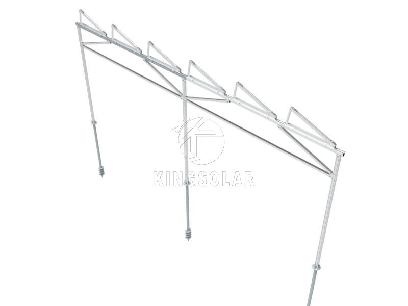 Aluminum agricultural greenhouse tripod solar mounting system
