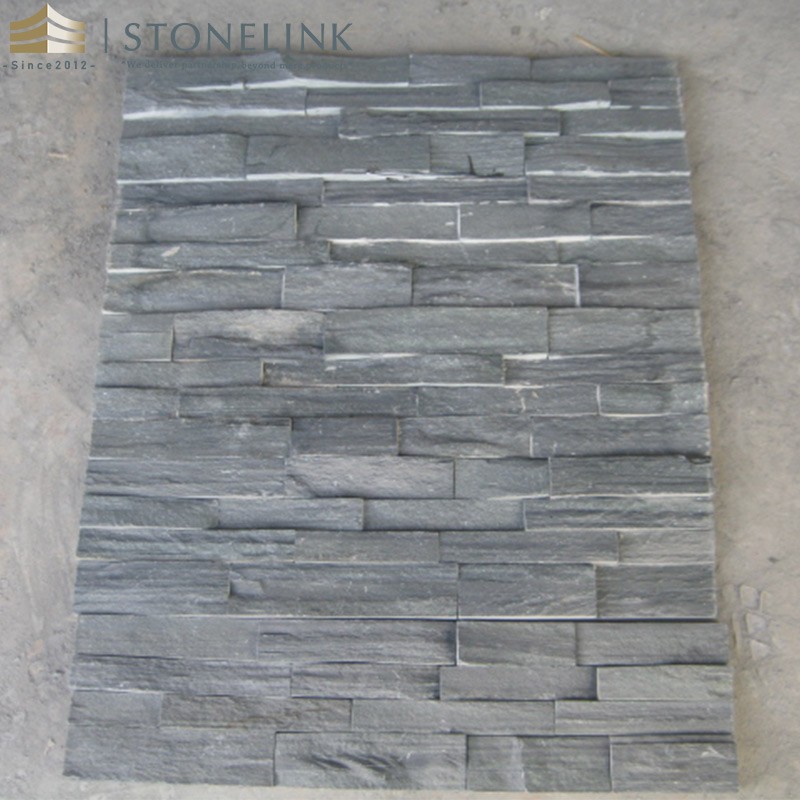 Grey slate culture stone wall cladding stacked stone