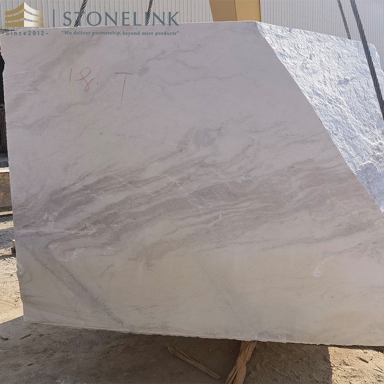 Bianco Oro & Vena white natural marble block
