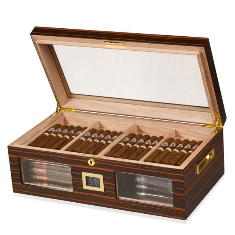 Large Cigar Humidors Glass Top Cigar Box Case