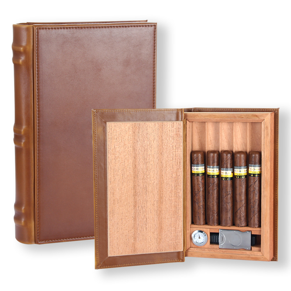 The Novelist Leather Book Travel Cigar Humidor