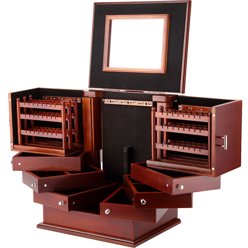 solid wooden large jewelry box organizer