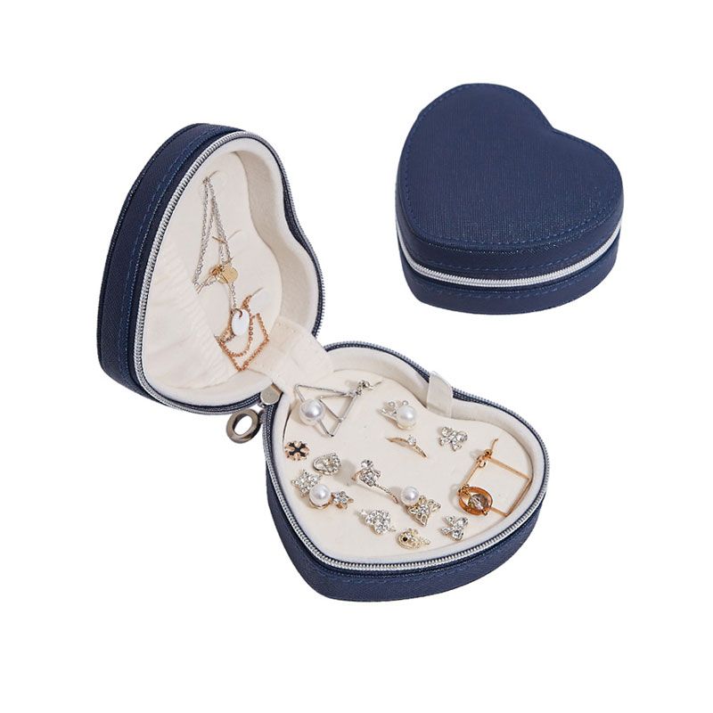 Small Heart-shaped Leather Jewelry Case