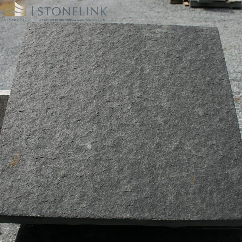 Black natural basalt paving stone