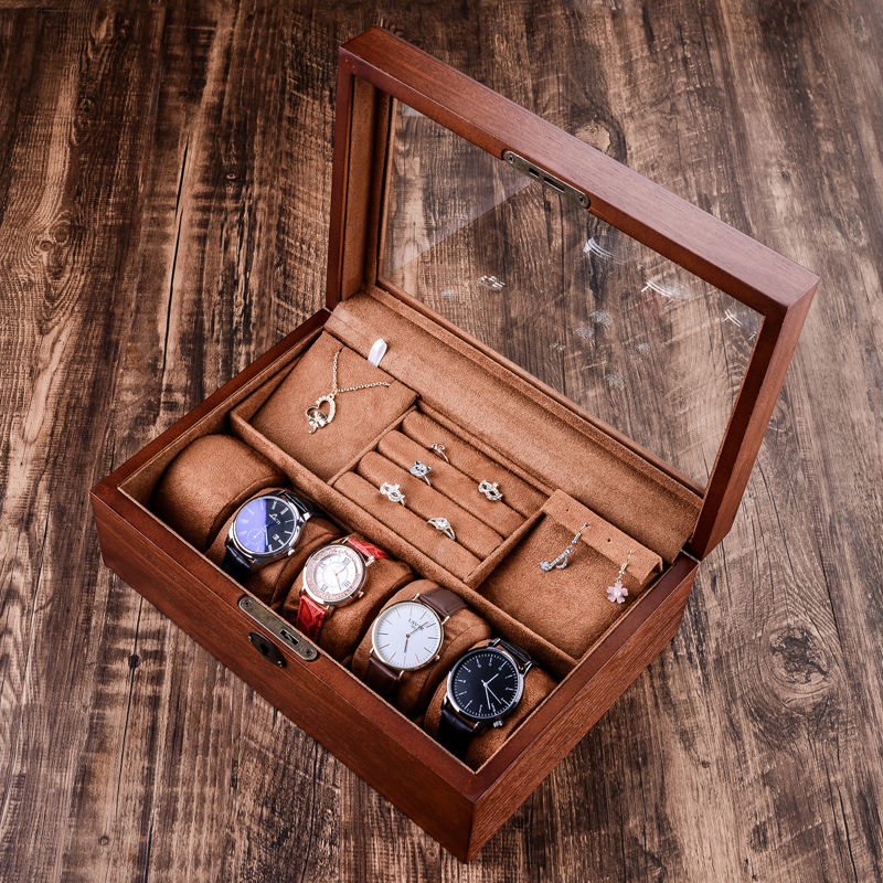 5 slots wooden watch box for men