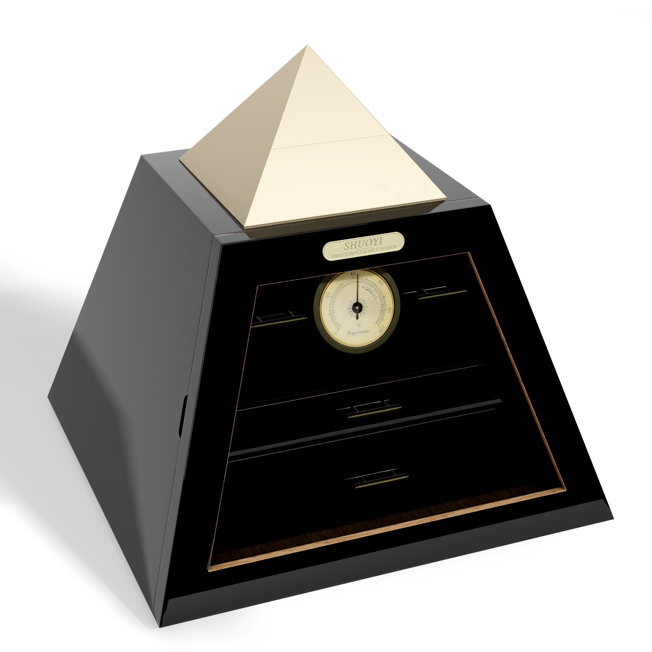 Desktop Cigar Accessories Pyramid Cigar Humidor