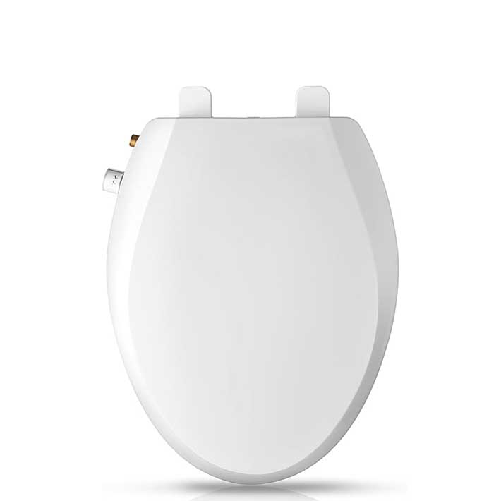 Non-Electric Bidet Toilet Seat with Self Cleaning Dual Nozzles for Elongated Toilets