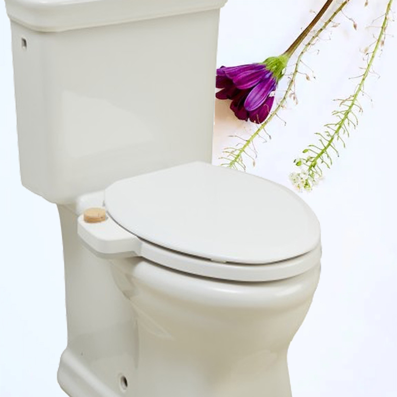 Fit Elongated Toilets Dual Nozzle Bamboo Knob Bidet Seat