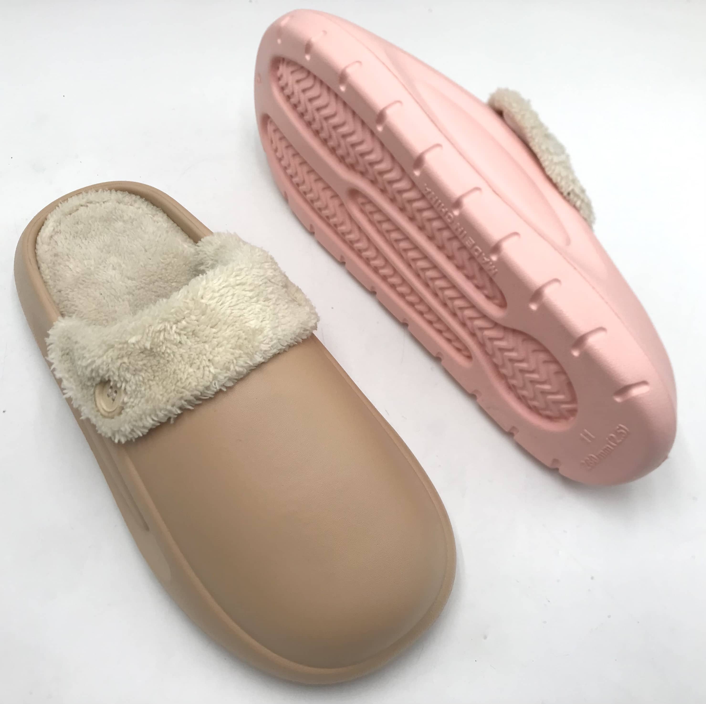 Winter Smooth Button Cotton Slippers